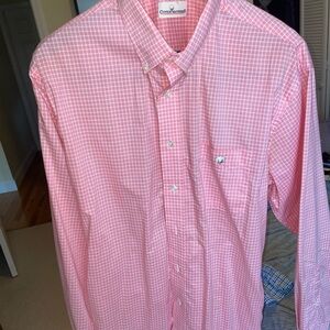 Oxford Men's Casual Pink Checkered Button Down Shirt